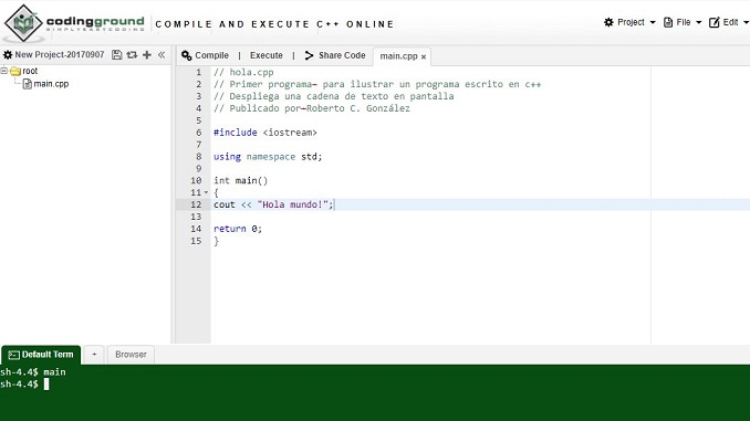 Primer programa en C++