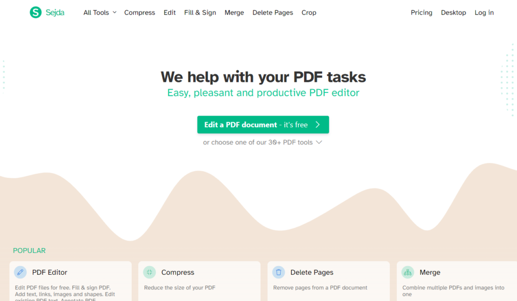 Sejda, edición de PDF gratuito y funcional.