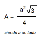 Área del triángulo equilátero