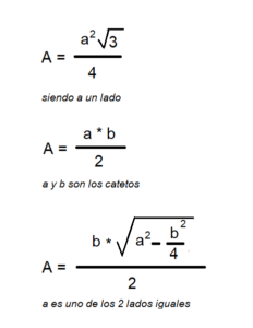 Área del triángulo equilátero