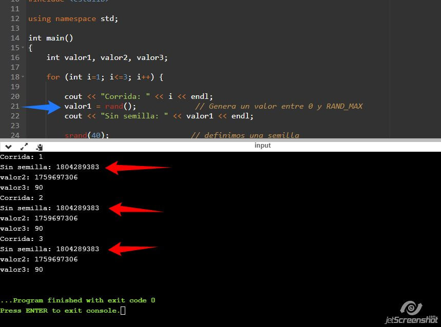 Generación de números Pseudo aleatorios en C++