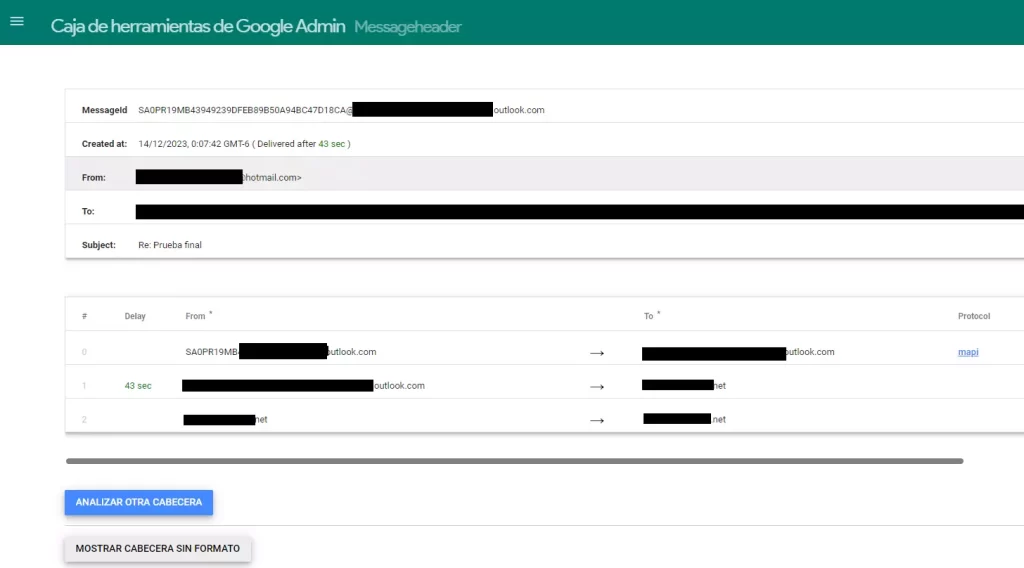 Analizador de Cabeceras de Google