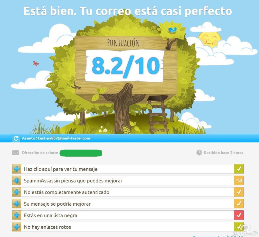 Mail Tester – Evaluación de una Cuenta de correo
