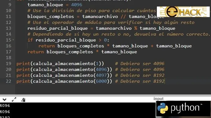 Python - Calcula Almacenamiento