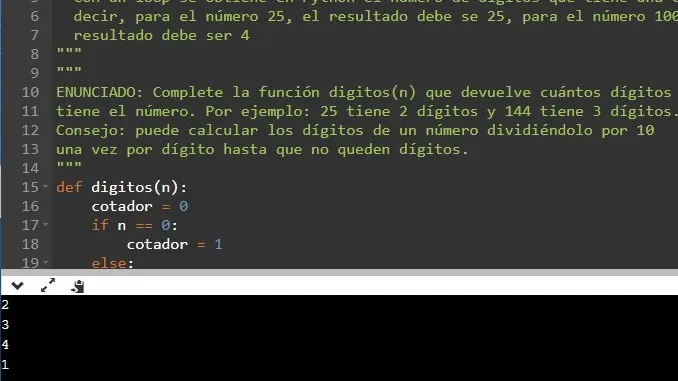 Python - Dígitos en un número