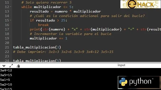 Python - Tabla de Multiplicación