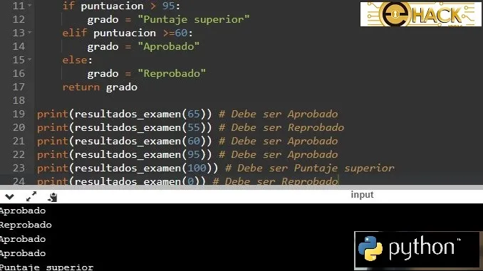 Python - Resultados Examen