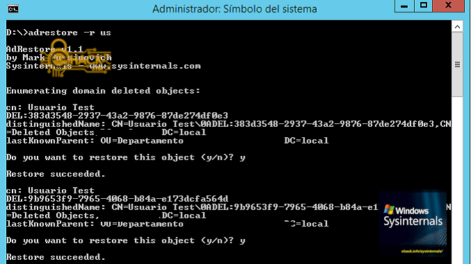 AdRestore - SysInternals