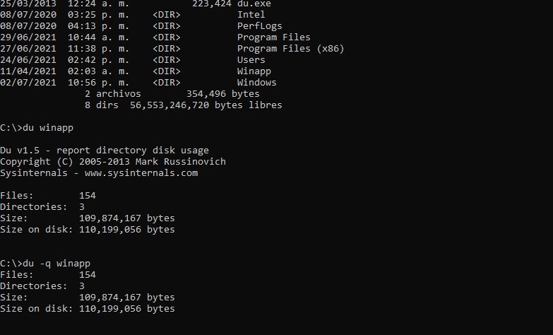 Disk Usage, y el switch "q"