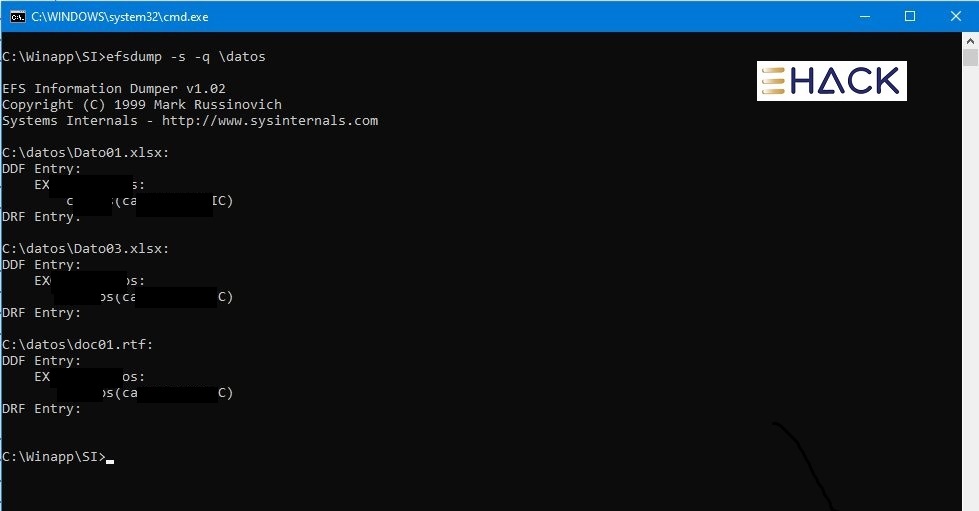 Auditoría de cifrado con ESFDump