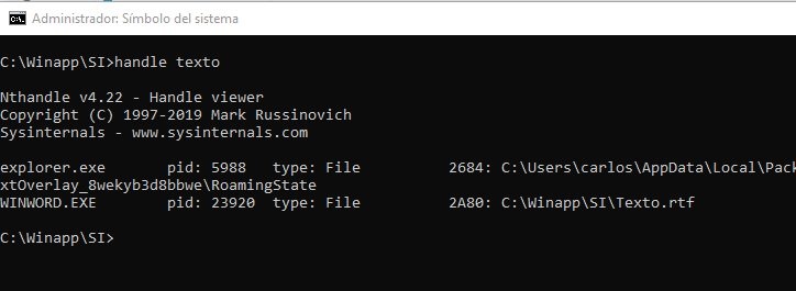 Handle te permite ver que procesos utilizan un archivo