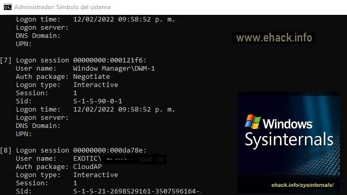 LogonSessions – SysInternals