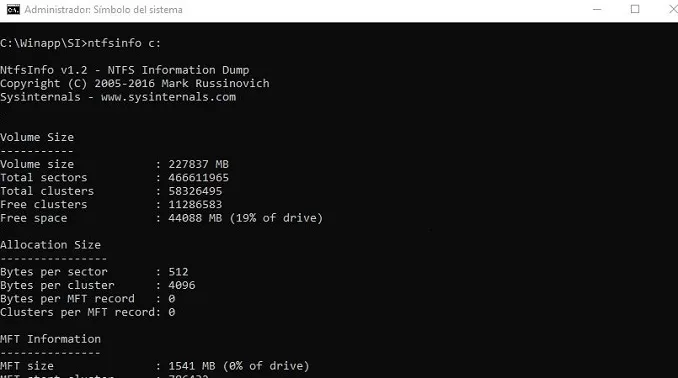 NTFSInfo – SysInternals