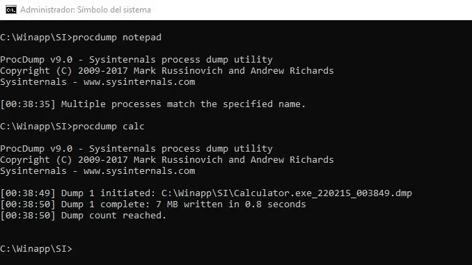 ProcDump – SysInternals