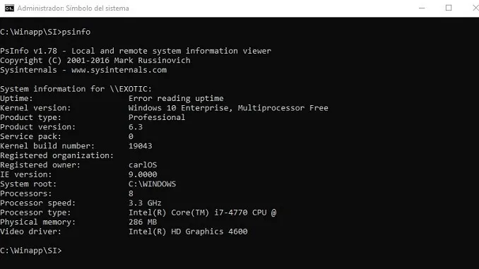 PsInfo – SysInternals