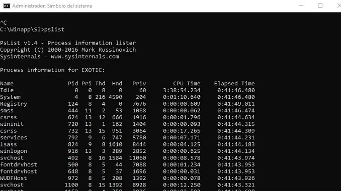 PsList – SysInternals