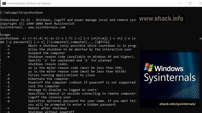 PsShutdown – SysInternals