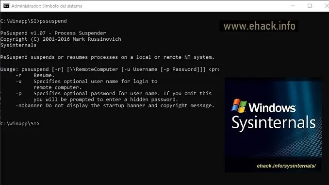 PsSuspend – SysInternals