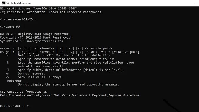 Registry Usage (RU) – SysInternals