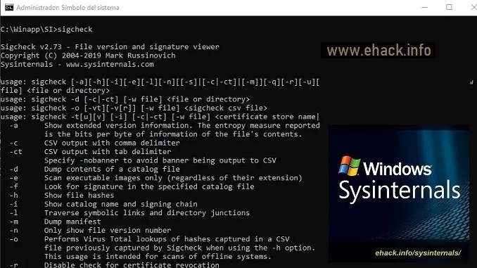 SigCheck – SysInternals