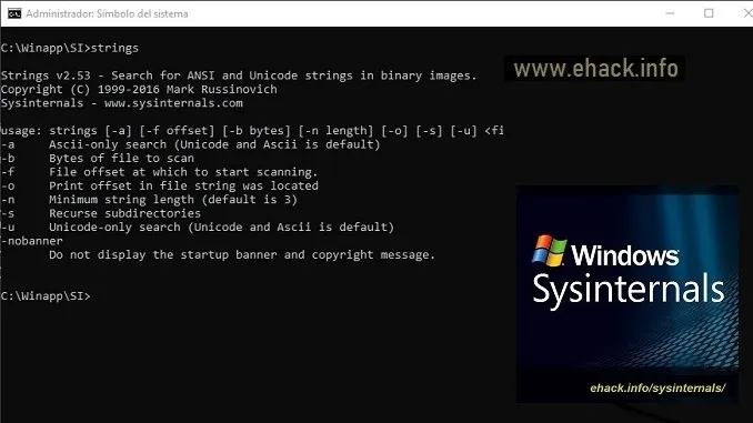 Strings – SysInternals