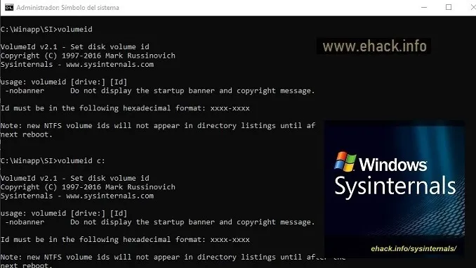 VolumeID – SysInternals