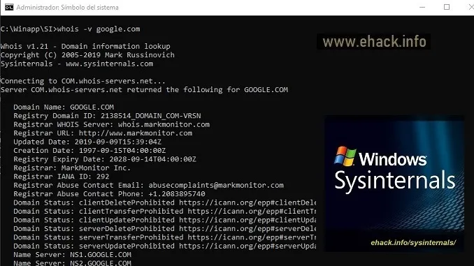 WhoIs – SysInternals