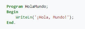Programa Hola Mundo en Pascal