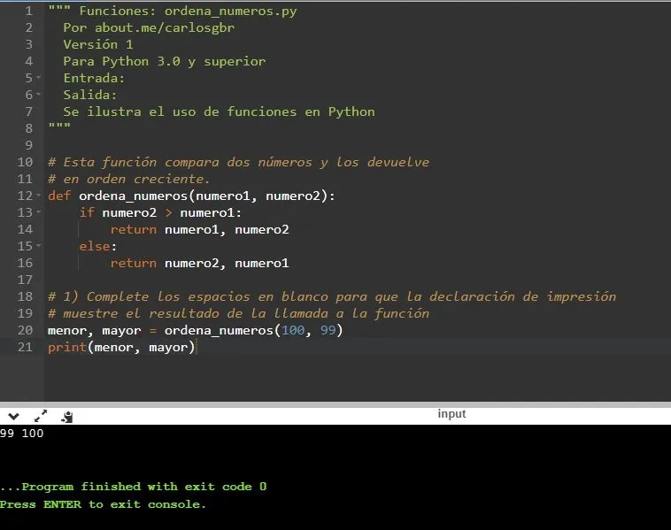 Python - Ordena Números