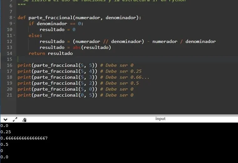 Python - Parte Fraccional