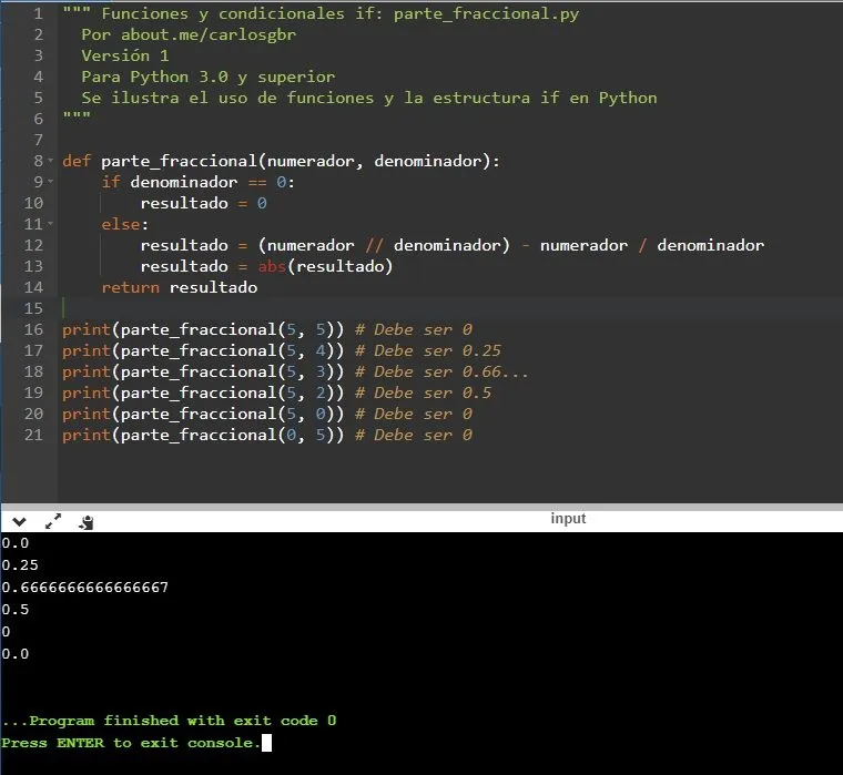 Python - Parte Fraccional