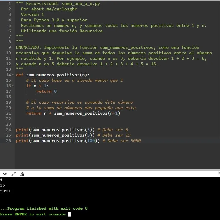 Suma recursiva en Python